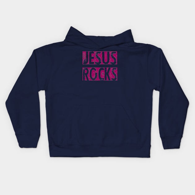 jesus rocks christian Kids Hoodie by theshop